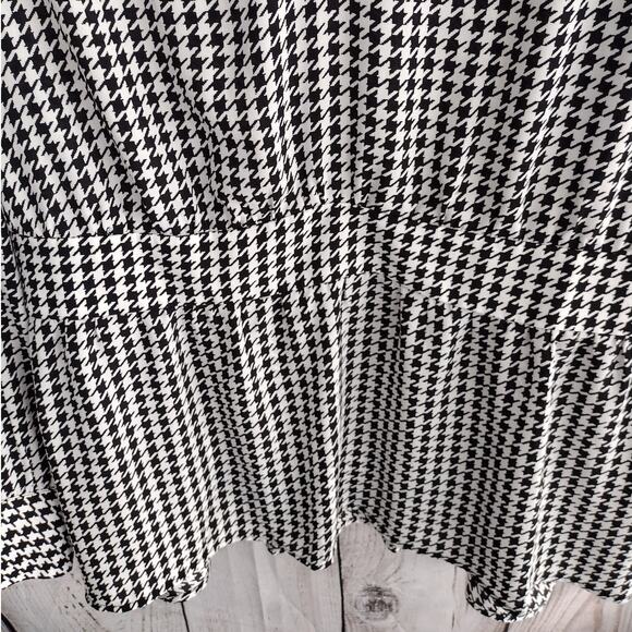 Lane Bryant Black & White Houndstooth VNeck Long Sleeve Peplum Blouse 22 3X Plus - Picture 6 of 13